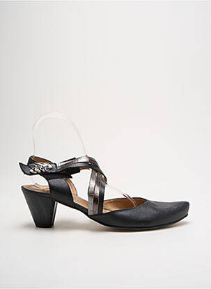 Escarpins tissage satiné talon de 4 à 6cm noir KARSTON femme