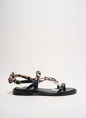 Sandales/nu pieds matière lisse talon plat jusqu'à 3cm noir ELUE PAR NOUS femme