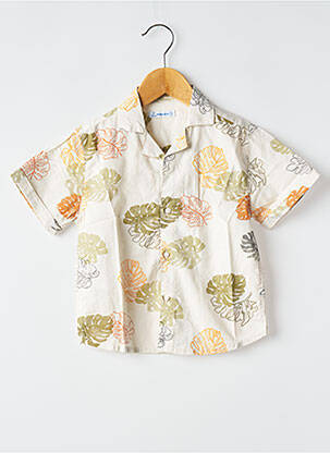 Chemise manches courtes imprimé fantaisie beige MAYORAL garçon