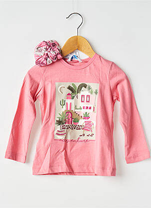 Sous-pull coupe cintrée manches longues rose MAYORAL fille