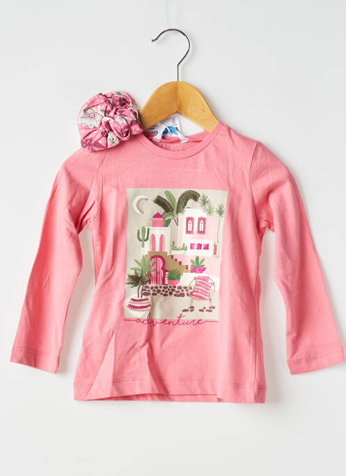 Sous-pull sérigraphie manches longues rose MAYORAL fille