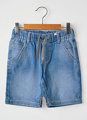 Bermuda tissage denim taille élastique bleu MAYORAL garcon