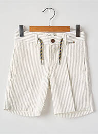 Bermuda tissage popeline taille ajustable blanc MAYORAL garcon