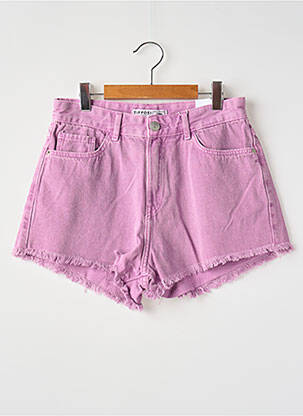 Short tissage denim taille élastique violet TIFFOSI fille