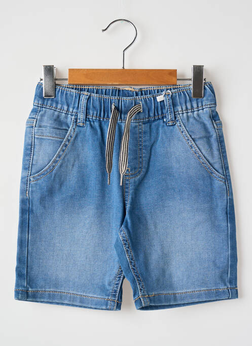 Bermuda tissage denim taille élastique bleu MAYORAL garcon