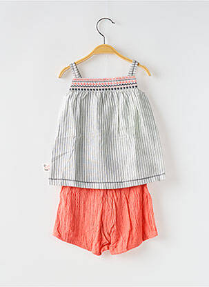 Ensemble short coupe droite orange BOBOLI fille