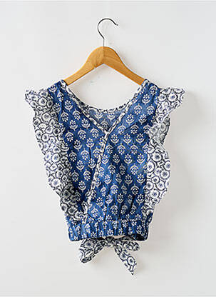 Top imprimé fantaisie manches courtes bleu MAYORAL fille