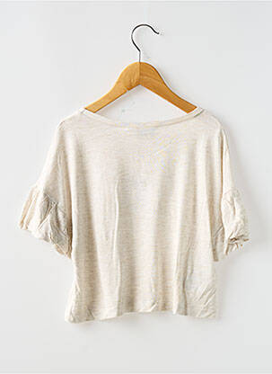 Top coupe droite manches courtes beige MAYORAL fille