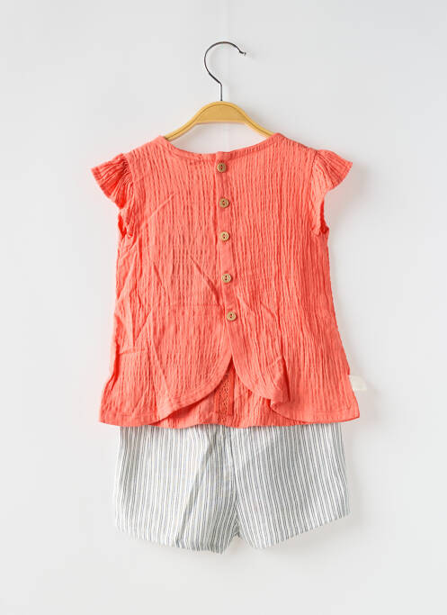 Ensemble short manches courtes orange BOBOLI fille