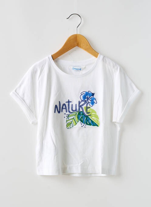T-shirt coupe droite manches courtes blanc MAYORAL fille