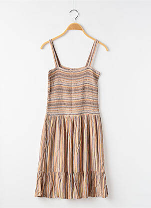 Robe mi-longue fines bretelles fines bretelles marron TIFFOSI fille
