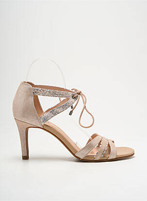 Sandales/nu pieds tissage satiné talon de 7 à 9cm beige FUGITIVE BY FRANCESCO ROSSI femme
