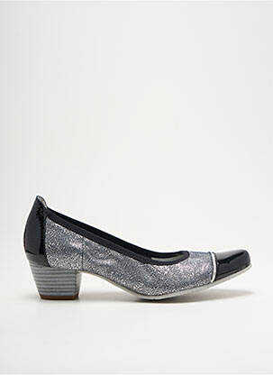 Escarpins cubain talon de 4 à 6cm argent UN TOUR EN VILLE femme