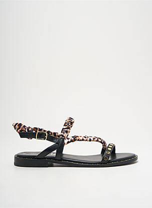 Sandales/nu pieds matière lisse talon plat jusqu'à 3cm noir ELUE PAR NOUS femme