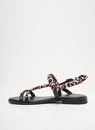 Sandales/nu pieds matière lisse talon plat jusqu'à 3cm noir ELUE PAR NOUS femme