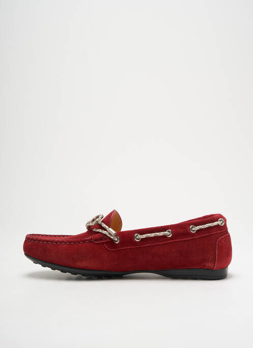 Chaussures bâteau tissage satiné talon plat jusqu'à 3cm rouge TRIVER FLIGHT femme