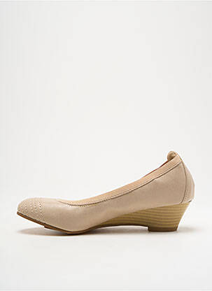 Escarpins tissage satiné talon de 4 à 6cm beige SARAH ZANKA femme
