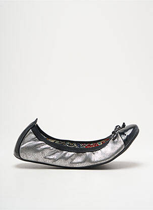 Ballerines tissage satiné talon plat jusqu'à 3cm argent SARAH ZANKA femme