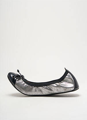 Ballerines tissage satiné talon plat jusqu'à 3cm argent SARAH ZANKA femme