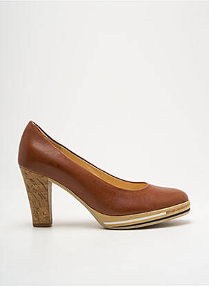 Escarpins tissage satiné talon de 7 à 9cm marron GABOR femme