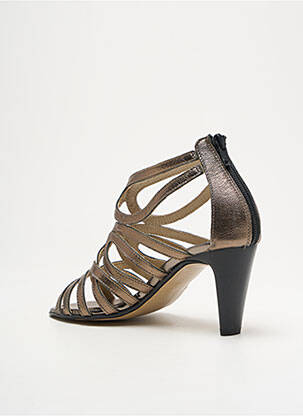 Sandales/nu pieds matière lisse talon de 4 à 6cm marron J.METAYER femme