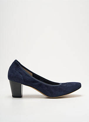 Escarpins nubuck talon de 4 à 6cm bleu PERLATO femme