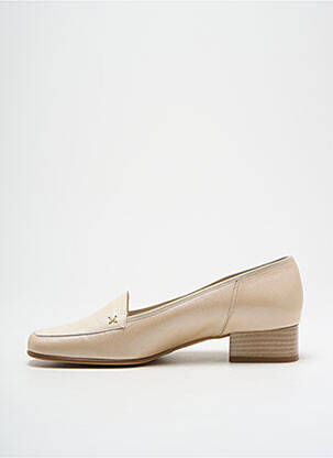 Mocassins tissage satiné talon plat jusqu'à 3cm beige OMBELLE femme