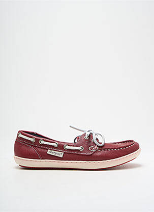 Chaussures bâteau tissage satiné talon plat jusqu'à 3cm rouge FEETYOU femme