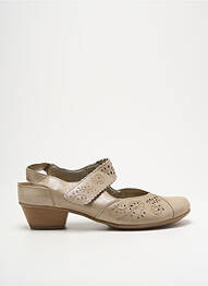 Sandales/nu pieds matière lisse talon de 4 à 6cm beige REMONTE femme