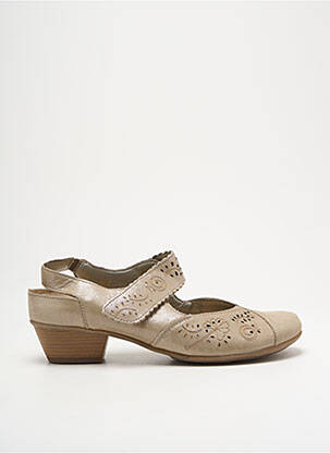 Sandales/nu pieds matière lisse talon de 4 à 6cm beige REMONTE femme