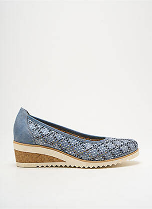 Escarpins tissage satiné talon de 4 à 6cm bleu REMONTE femme