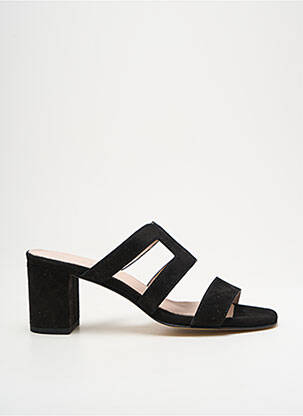 Mules/sabots nubuck talon de 4 à 6cm noir TRIVER FLIGHT femme