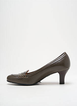 Escarpins tissage satiné talon de 4 à 6cm vert JOHN GREY femme