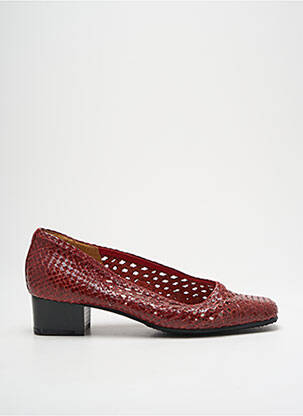 Escarpins tissage satiné talon de 4 à 6cm rouge ALEXANDRIA femme