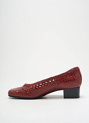 Escarpins tissage satiné talon de 4 à 6cm rouge ALEXANDRIA femme