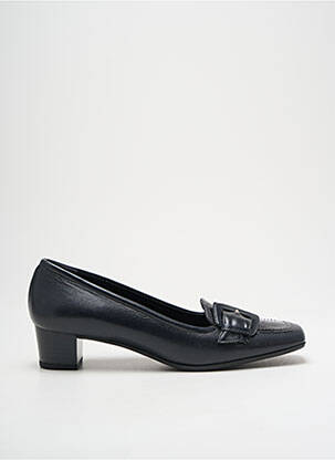Mocassins matière lisse talon de 4 à 6cm bleu ALEXANDRIA femme