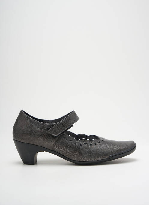Escarpins tissage satiné talon de 4 à 6cm gris ARTIKA SOFT femme