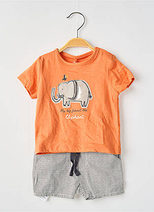 Ensemble short poches orange BOBOLI garçon