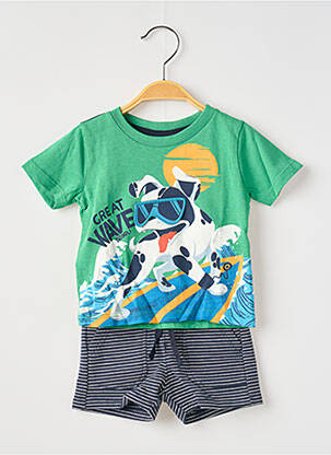 Ensemble short poches vert BOBOLI garçon