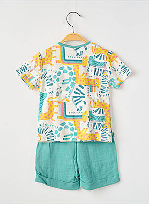 Ensemble short coupe droite vert BOBOLI garçon