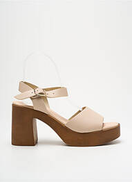Sandales/nu pieds semi compensé talon de 7 à 9cm beige GIRLHOOD femme