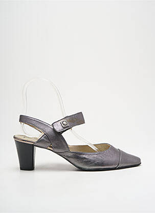 Sandales/nu pieds matière lisse talon de 4 à 6cm argent J.METAYER femme