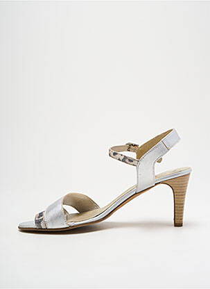 Sandales/nu pieds tissage satiné talon de 7 à 9cm argent J.METAYER femme