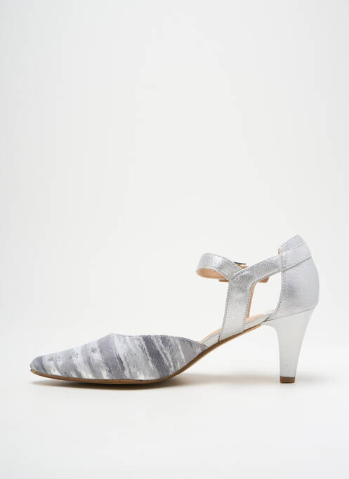 Escarpins tissage satiné talon de 4 à 6cm argent SWEET femme