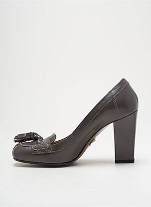 Escarpins tissage satiné talon de 7 à 9cm gris VIA COSTANTINA femme
