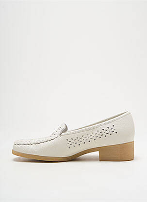 Mocassins matière lisse talon plat jusqu'à 3cm blanc MARCO femme
