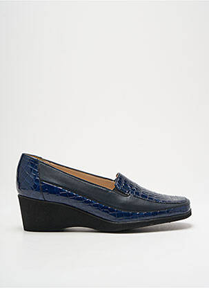Mocassins tissage satiné talon de 4 à 6cm bleu MARCO femme
