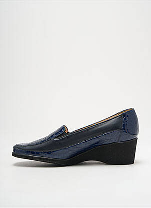 Mocassins tissage satiné talon de 4 à 6cm bleu MARCO femme