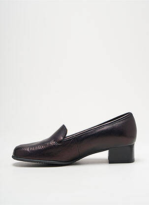 Mocassins tissage satiné talon de 4 à 6cm marron MARCO femme