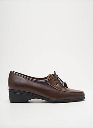 Derbies tissage satiné talon de 4 à 6cm marron MARCO femme
